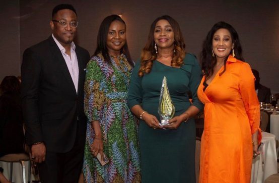 Dr Chioma Nwachuku, Director External Affairs & Sustainability, Seplat Energy (3rd left) the award recipient for Community Capacity Building and Sustainability at the recently concluded Africa Women in Energy Forum, Houston,Texas, to her right Charles Sokeinaye, Sustainability Manager and Adeola Daodu, Brand Coordinator of Seplat Energy, and Judith Oloughlin a guest at the event.